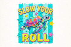 Preppy Slow Your Roll Turtle PNG Product Image 1