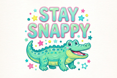 Preppy Stay Snappy Alligator PNG Product Image 1