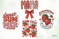 Preppy Strawberry Summer Vibes PNG Product Image 1