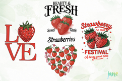Preppy Strawberry Summer Vibes PNG Product Image 1