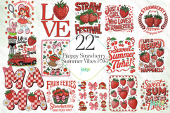 Preppy Strawberry Summer Vibes PNG Product Image 1