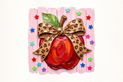 Preppy Stripe Apple Back to School PNG Product Image 1