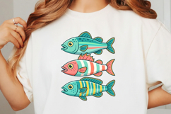 Preppy Striped Fish PNG Png Summer Beach Product Image 3