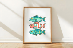 Preppy Striped Fish PNG Png Summer Beach Product Image 5