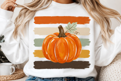 Preppy Striped Pumpkin PNG Product Image 2