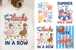 Preppy Summer Animals PNG Product Image 1