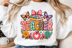 Preppy Teacher School Floral PNG Product Image 2