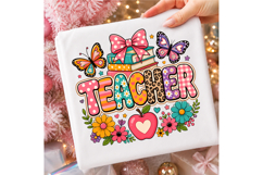 Preppy Teacher School Floral PNG Product Image 3