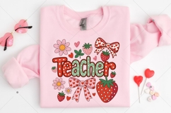 Preppy Teacher Strawberry PNG, Cute Strawberry PNG, Floral Product Image 6