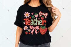 Preppy Teacher Strawberry PNG, Cute Strawberry PNG, Floral Product Image 10