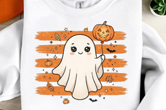 Preppy Textured Ghost Pumpkin PNG Product Image 1