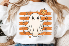 Preppy Textured Ghost Pumpkin PNG Product Image 2