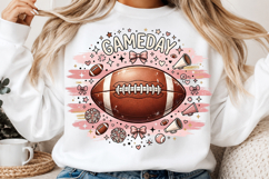 Preppy Textured Stripe Football PNG Product Image 2
