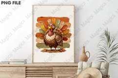 Preppy Textured Thanksgiving Turkey PNG Product Image 3