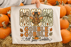 Preppy Thanksgiving Gobble PNG, Floral Turkey PNG Product Image 2