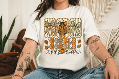 Preppy Thanksgiving Gobble PNG, Floral Turkey PNG Product Image 3