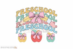Preschool Teacher SVG T-shirt, Teacher Coquette Pencil Bow Product Image 1