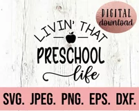 Living That Preschool Life SVG - Back To School SVG Clipart Product Image 2