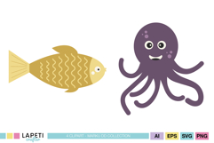 Ocean learning resources with cute underwater animal illustrations