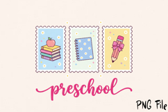 Preschool PNG, Retro School Stamp Sublimation Product Image 2