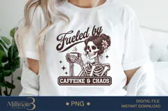 Fueled by Caffeine And Chaos Png, Skeleton Caffeine Png Product Image 1