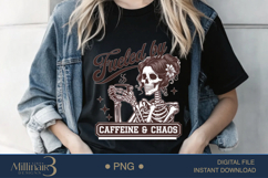 Fueled by Caffeine And Chaos Png, Skeleton Caffeine Png Product Image 2