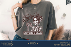 Fueled by Caffeine And Chaos Png, Skeleton Caffeine Png Product Image 4