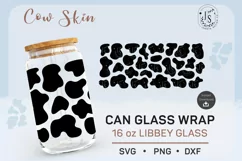 Cow Print SVG 16oz, Animal Skins svg, Can Glass Wrap SVG Product Image 1