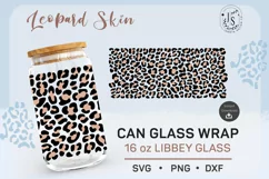 Leopard Print SVG 16oz, Animal Skin SVG, Can Glass Full Wrap Product Image 1