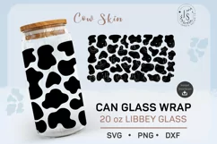 Cow Print SVG 20oz, Animal Skins svg, Can Glass Wrap SVG Product Image 1