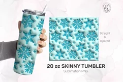Inflated Snowflakes Tumbler PNG, Puffy Snowflake Tumbler Product Image 1