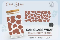 Cow Print SVG 16oz, Animal Skins svg, Can Glass Wrap SVG Product Image 2