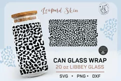 Leopard Print SVG 20oz, Animal Skin SVG, Can Glass Full Wrap Product Image 2
