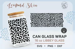 Leopard Print SVG 16oz, Animal Skin SVG, Can Glass Full Wrap Product Image 2