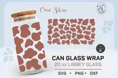 Cow Print SVG 20oz, Animal Skins svg, Can Glass Wrap SVG Product Image 2