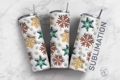 Inflated Snowflakes Tumbler PNG, Puffy Snowflake Tumbler Product Image 2