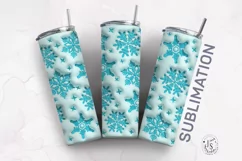 Inflated Snowflakes Tumbler PNG, Puffy Snowflake Tumbler Product Image 2