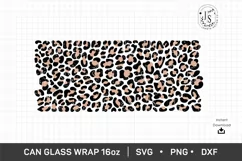 Leopard Print SVG 16oz, Animal Skin SVG, Can Glass Full Wrap Product Image 4