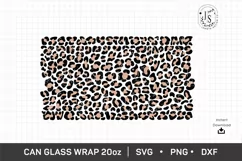 Leopard Print SVG 20oz, Animal Skin SVG, Can Glass Full Wrap Product Image 4