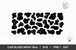Cow Print SVG 16oz, Animal Skins svg, Can Glass Wrap SVG Product Image 4