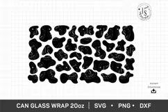 Cow Print SVG 20oz, Animal Skins svg, Can Glass Wrap SVG Product Image 4