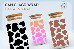 Cow Print SVG 20oz, Animal Skins svg, Can Glass Wrap SVG Product Image 3
