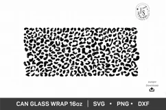 Leopard Print SVG 16oz, Animal Skin SVG, Can Glass Full Wrap Product Image 6