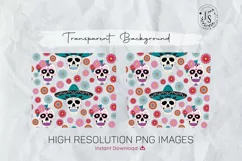 Sugar Skull and Flowers 20oz Tumbler Sublimation Wraps Product Image 4