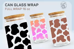 Cow Print SVG 16oz, Animal Skins svg, Can Glass Wrap SVG Product Image 3