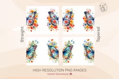 Butterfly Floral Tumbler Wrap, Add Your Own Name 20oz Product Image 6