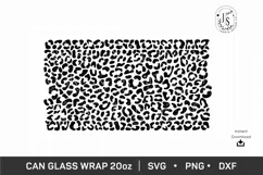 Leopard Print SVG 20oz, Animal Skin SVG, Can Glass Full Wrap Product Image 6