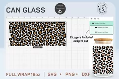 Leopard Print SVG 16oz, Animal Skin SVG, Can Glass Full Wrap Product Image 5