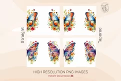 Butterfly Floral Tumbler Wrap, Add Your Own Name 20oz Product Image 7