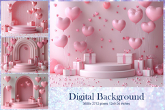 Heart Valentines Background Love Wallpaper Bokeh Backdrop87 Product Image 1